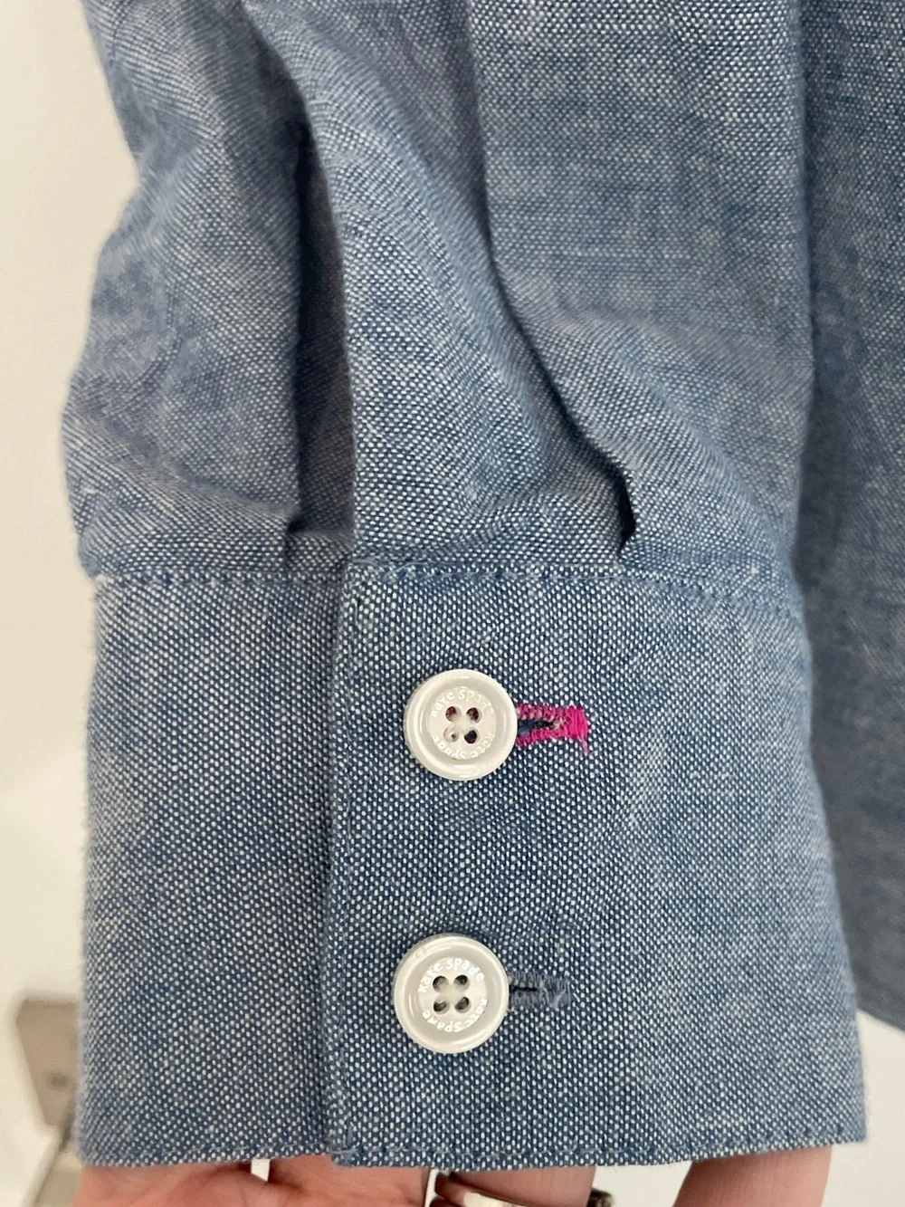 Kate Spade Xander Jewel Collar Chambray Shirt Popover Preppy Luxury. Sk13
